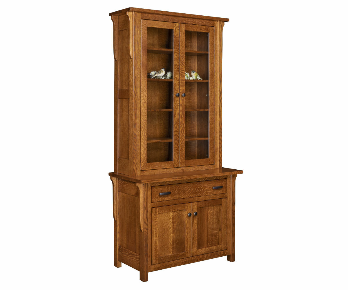 Boston 1 Drawer Credenza With Bookcase Topper