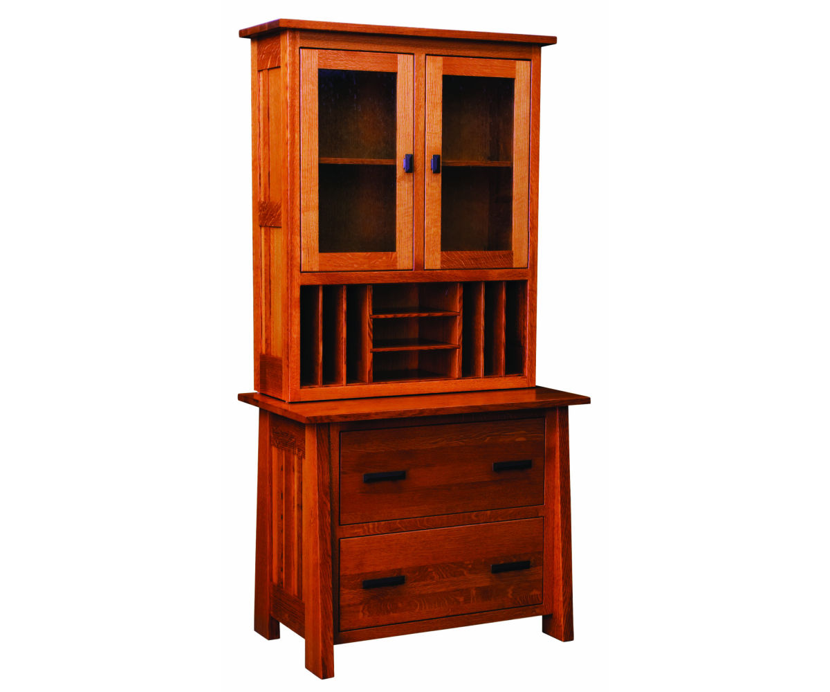 Freemont Mission Lateral File Cabinet With Hutch
