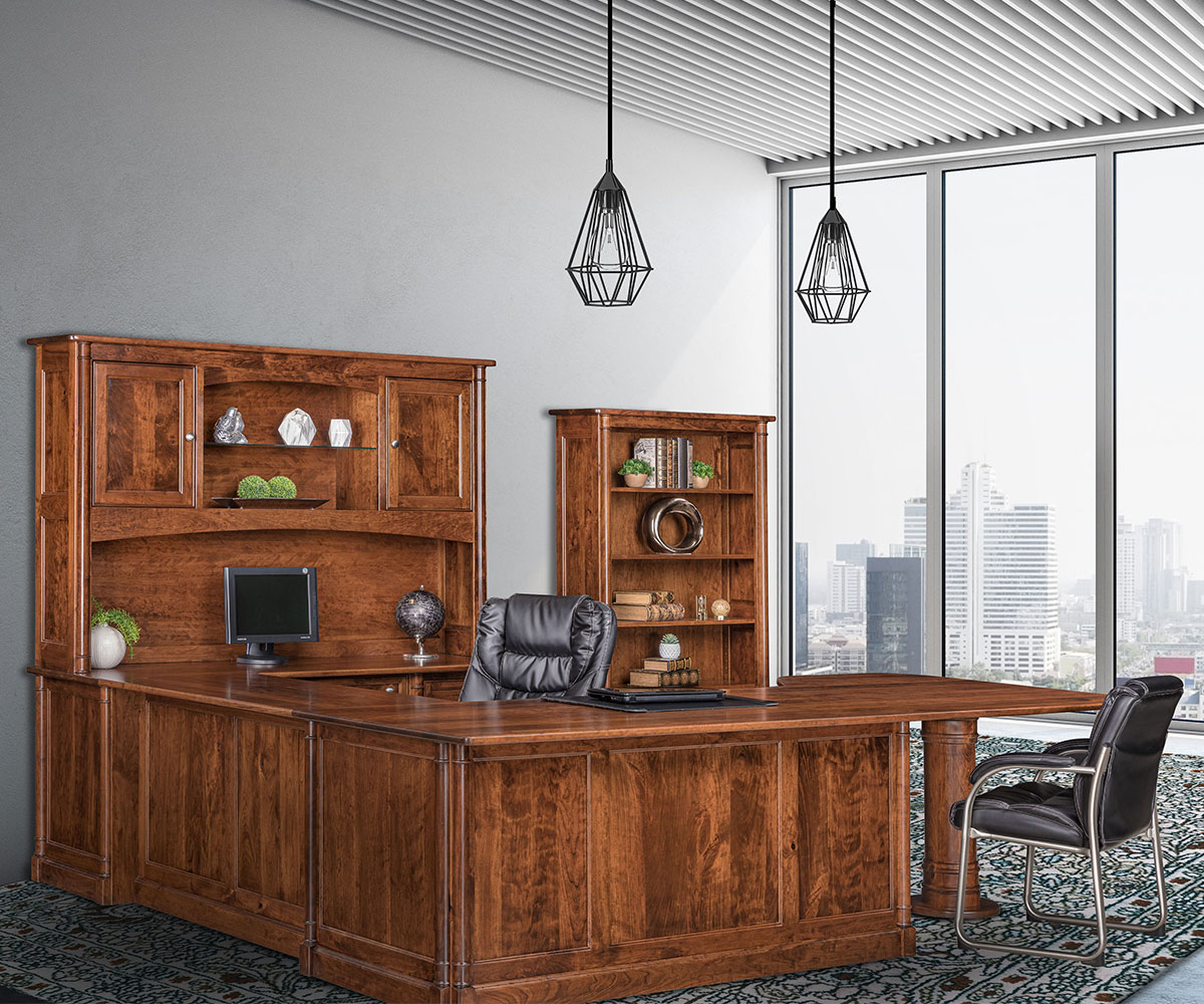 Covington U-Shaped Desk with Hutch Topper - Image 7