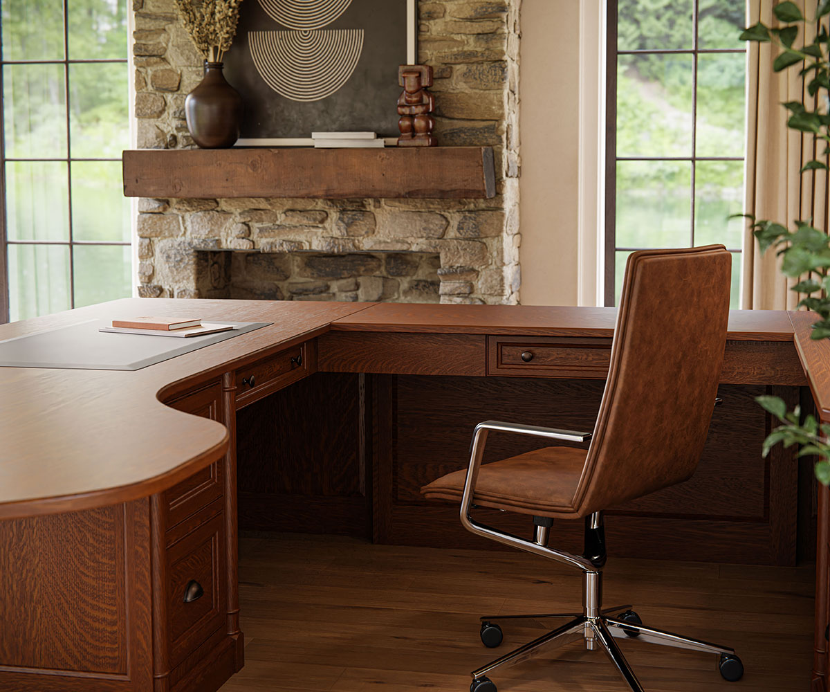 Covington U-Shaped Desk with Hutch Topper - Image 8