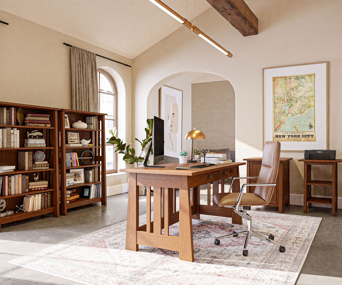 Freemont Mission Open Pedestal Desk - Image 5