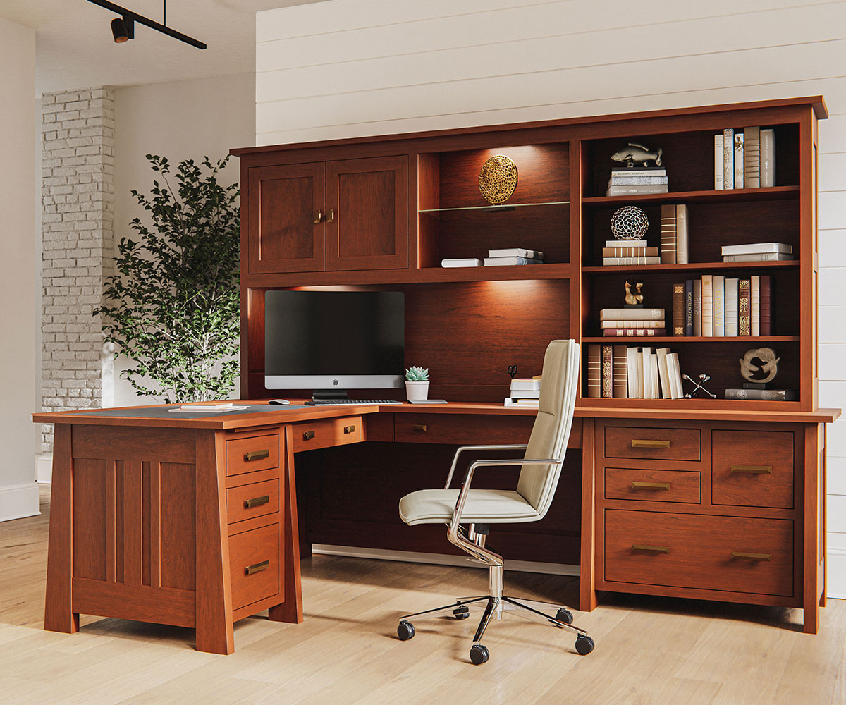 Freemont Mission Corner Desk With Hutch - Image 5